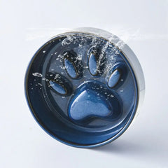 Cute Japanese Style Pet Ceramic Bowl Anti Rollover Cat Paw Cat Slow Food Bowl Anti Choke Round Pet Water Bowl Home