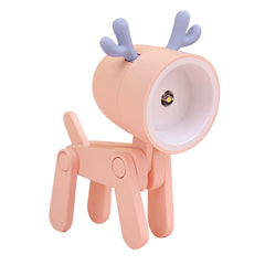 Mini LED Night Light Cute Cartoon Desk Lamp Puppy Deer Desktop Ornament Bedroom Table Lights Children Holiday Gifts