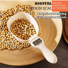 Food Measuring Scoop Electronic Dog Cat Food Measuring Cup Digital Spoon Scale Kitchen Food Scale with LED Display