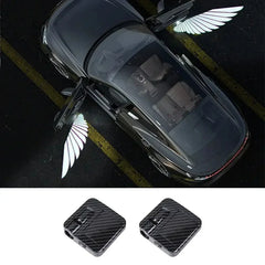 Car Angel Wings Wireless Car Door Welcome Decorative Light Courtesy Shadow Projector Lamp LED HD Logo Light Car Accessories