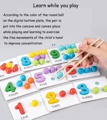 Clip Beads Wooden Toy Kids Sorting Bowl Toddler Learning Activities Fine Motor Skills Toy Preschool Early Educational Montessori