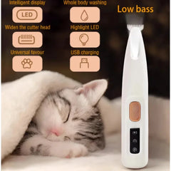 New Dog Paw Trimmer with LED Light Fully Waterproof Pet Hair Trimmer with LED Display Dog Clippers for Grooming 18mm Widen Blade