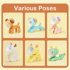 Mini LED Night Light Cute Cartoon Desk Lamp Puppy Deer Desktop Ornament Bedroom Table Lights Children Holiday Gifts