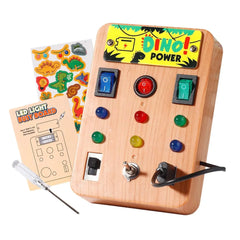 Children's Montessori LED Light Busy Board Simulation Switch Power Board Busy Light Button Puzzle Early Education Learning Toy