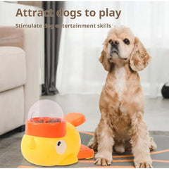 Dog Puzzle Feeder Pet Automatic Feeding Machine Yellow Duck Interactive Food Snack Feeder for Dog Training Mental Enrichment
