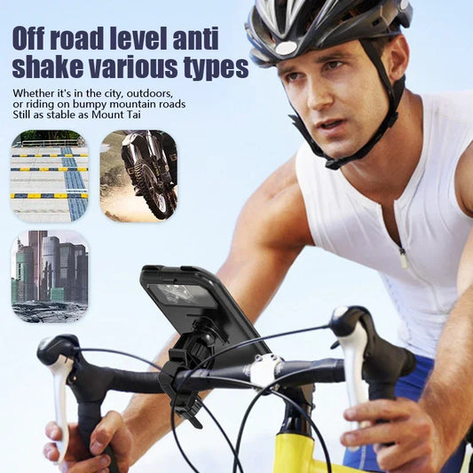 Waterproof Motorcycle Bicycle Phone Holder 360° Rotating Adjustable GPS Stand For iPhone Xiaomi Outdoor Riding Navigation Holder