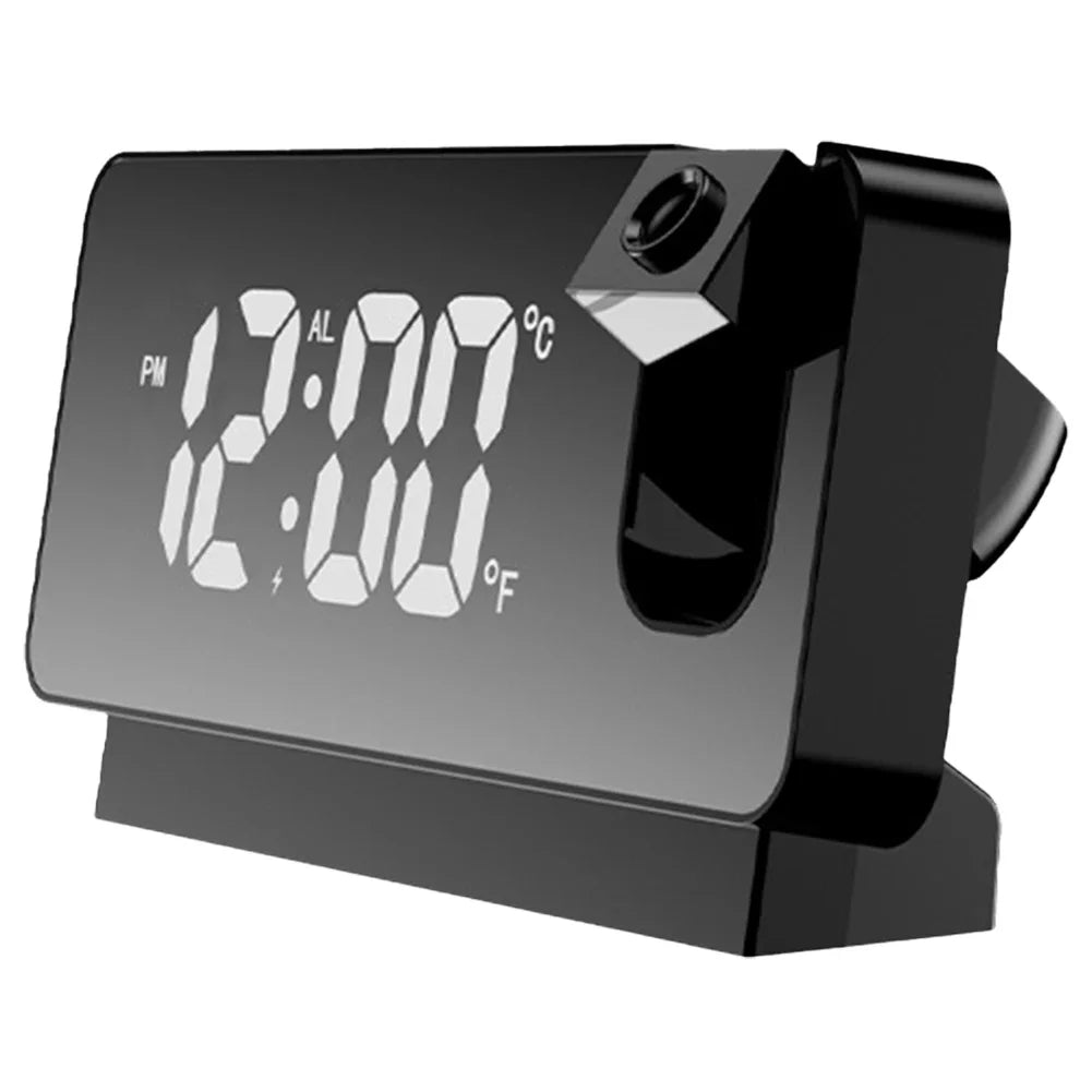 Digital Desktop Clocks 180° Projector on Ceiling Projection Alarm Clock LED Display Temperature Display for Bedroom Living Room