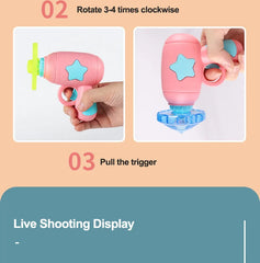 Children Saucer Launcher Pistol Outdoor Spinning Top Dinosaur Gun Toys Flying Disc Bamboo Dragonfly Ejection Luminous Gyroscope