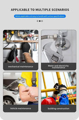 6/8/10/12/15 Inch Adjustable Wrench Large Openin Multifunction Spanner Universal Pipe Repair Tools Workshop Hand Repair Tools