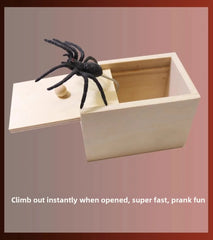 1 Piece New Spider Scare Box Wooden Hidden Box Prank Thriller Spider Fun Games Halloween Party Decoration Gift Antistress Gag