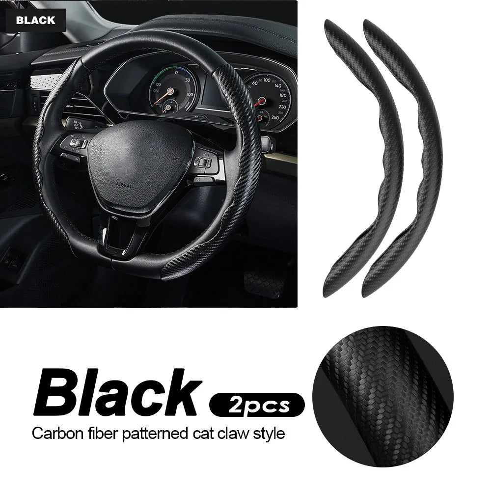 Car Steering Wheel Covers Booster Micro Fiber Leather Auto Interior Decorative Accessories Universal Carbon Fiber Looking