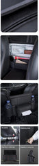 Car Seat Middle Hanger Leather Storage Bag Car Hanging Organizer Multifunction Handbag Holder Water Cup Pockets Tissue Storage