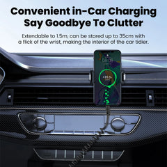 66W Fast Charging Car Spring Telescopic USB Type C Charging Cable for iPhone 15 16 Huawei Data Cable Type C to Type C Cable