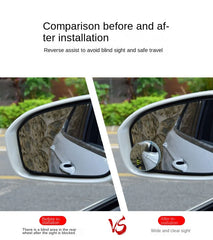 Car Blind Spot Rear View Mirror Wide Angle 360 Degree Adjustable Small Round Mirror Car Reverse Auxiliary Rearview Convex Mirror