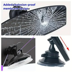 Wide-angle Rearview Mirror With 360° Rotates Adjustable Suction Cup Interior Rear View Mirrors Universal Car Rear Mirror