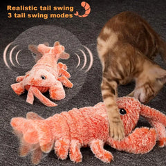 Dog Toys Floppy Lobster Interactive USB Rechargeable Cat Toy Electric Vibration Modes Catnip Toy For Cats Pet Products