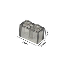 100Pcs MOC Transparent 1x2 Dots Colorful Thick Building Blocks Accessories Parts Classic Clear Bricks Toys Compatible With 3004