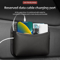 Universal Car Organizer Mesh Storage Bag Net Pocket Phone Holder Net Auto Seat Side Interior Back Sundries Pocket Holder Leather
