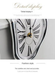 2024 New Novel Surreal Melting Distorted Wall Clocks Surrealist Salvador Dali Style Wall Watch Decoration Gift Home Garden
