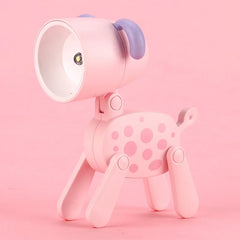 Mini LED Night Light Cute Cartoon Desk Lamp Puppy Deer Desktop Ornament Bedroom Table Lights Children Holiday Gifts