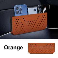 Car Leather Storage Bag Storage Box Multifunctional Car Side Pocket Organizer Leather Adhesive Auto Pocket Pouch