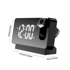 Digital Desktop Clocks 180° Projector on Ceiling Projection Alarm Clock LED Display Temperature Display for Bedroom Living Room