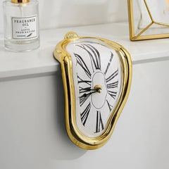 2024 New Novel Surreal Melting Distorted Wall Clocks Surrealist Salvador Dali Style Wall Watch Decoration Gift Home Garden