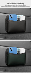 Universal Car Organizer Mesh Storage Bag Net Pocket Phone Holder Net Auto Seat Side Interior Back Sundries Pocket Holder Leather