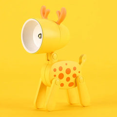 Mini LED Night Light Cute Cartoon Desk Lamp Puppy Deer Desktop Ornament Bedroom Table Lights Children Holiday Gifts