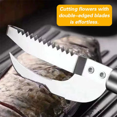 2 in 1 Stainless Steel Scraper and Cutter Fish Cleaning Tools for Home Kitchen and Restaurant Use and Cutter