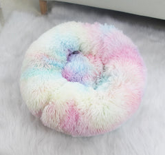 Plush Pet Nest Winter Cat Nest Dog Nest Warm Detachable and Washable Round Cat Nest Pet Bed Seasonal Universal Decoration Home