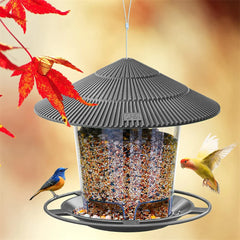 Wild Bird Feeder Hanging with Roof for Garden Yard Outside Decoration Outdoor Feeding Tool Squirrel proof Seed Nut Container