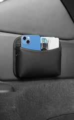 Universal Car Organizer Mesh Storage Bag Net Pocket Phone Holder Net Auto Seat Side Interior Back Sundries Pocket Holder Leather