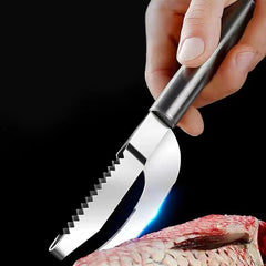 2 in 1 Stainless Steel Scraper and Cutter Fish Cleaning Tools for Home Kitchen and Restaurant Use and Cutter