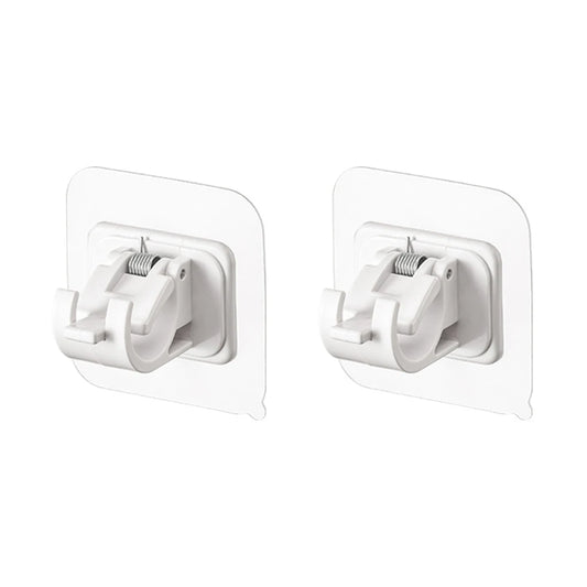 1/2pcs Nail-Free Adjustable Curtain Rod Holder Clamp Hook Rod Bracket Holders Adhesive Wall Curtain Fixed Clip Hanging Rack Hook