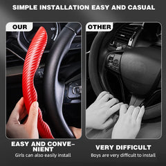 Car Steering Wheel Covers Booster Micro Fiber Leather Auto Interior Decorative Accessories Universal Carbon Fiber Looking