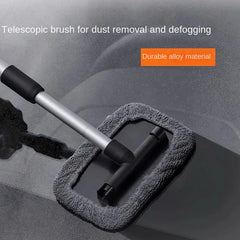 Car Window Cleaner Brush Kit Microfiber Windshield Cleaning Tool Auto Interior Glass Wash Wiper Long Handle Reusable Cloth Pad