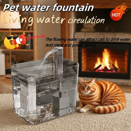 1.5L Cat Water Fountain Auto Filter USB Pet Drinker Compact Water Dispenser Live Circulation System for Cats and Small Pets