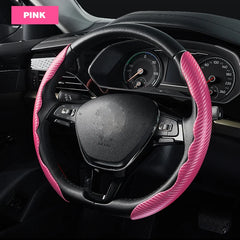 Car Steering Wheel Covers Booster Micro Fiber Leather Auto Interior Decorative Accessories Universal Carbon Fiber Looking