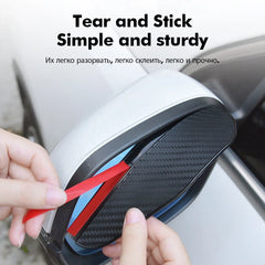 1set Car Carbon Fiber Rain Eyebrow Rearview Mirror Visor Shade Rain Cover Rear View Mirror Rainy Shield Guard Auto Accessories