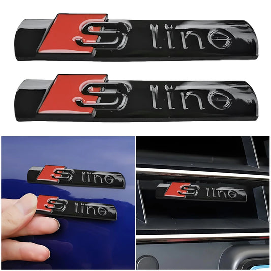 2-20Pcs Glossy Black Sport Emblem Side Fender Logo Decal Trunk Fender 3D Badge for Audi S-Line Q5 Q7 A3 A4