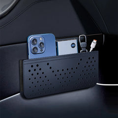 Car Leather Storage Bag Storage Box Multifunctional Car Side Pocket Organizer Leather Adhesive Auto Pocket Pouch