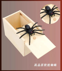 1 Piece New Spider Scare Box Wooden Hidden Box Prank Thriller Spider Fun Games Halloween Party Decoration Gift Antistress Gag
