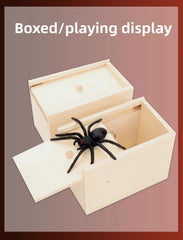 1 Piece New Spider Scare Box Wooden Hidden Box Prank Thriller Spider Fun Games Halloween Party Decoration Gift Antistress Gag