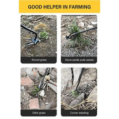 2024 Upgrade, 4 Teeth Manganese Steel Weeder Kit with Handles - Multifunctional Uprooting Weeding Artifact for Gardening