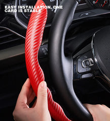 Car Steering Wheel Covers Booster Micro Fiber Leather Auto Interior Decorative Accessories Universal Carbon Fiber Looking
