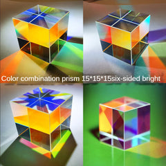 Science Cube Optical Prism Photography Hexahedral 1pcs15x15x15mm Home Decor Prism Glass Cube Topografia