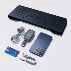 Car Leather Storage Bag Storage Box Multifunctional Car Side Pocket Organizer Leather Adhesive Auto Pocket Pouch