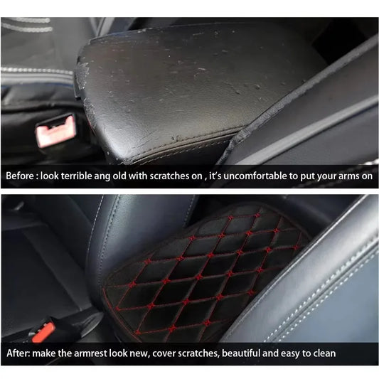 Universal Car Leather Armrest Mat Auto Armrests Storage Box Mats Dust-proof Cushion Cover Armrest Protector Waterproof Interior