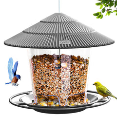Wild Bird Feeder Hanging with Roof for Garden Yard Outside Decoration Outdoor Feeding Tool Squirrel proof Seed Nut Container